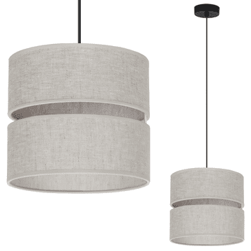 GH DUO CRNA LANENA VISEĆA LAMPA 1-RAVNA SVJETLA BEŽ D01 D20CM