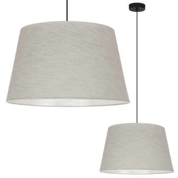 GH VISEĆA LAMPA, LANENI STOŽAC, CRNA, 1-RAVNA, SVIJETLO BEŽ ABAŽUR L02 44CM