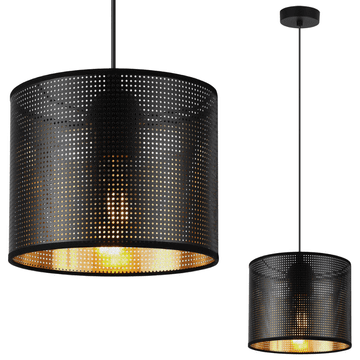 GH ASTI CRNA VISEĆA LAMPA 1-RAVNA CRNO-ZLATNA ABAŽURA 20 CM