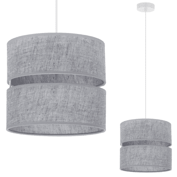 GH DUO LANENA VISEĆA LAMPA BIJELA 1-RAVNA SIVA ABAŽURA L04 20CM