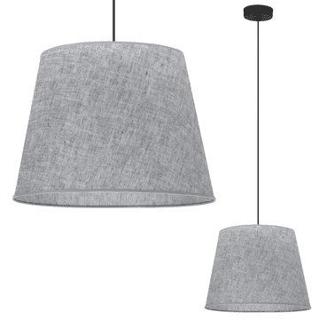 Viseća lampa LEN stožac crna 1-p abažur siva L03 38cm