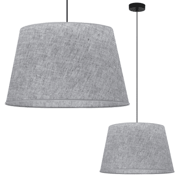 Viseća lampa LEN stožac crna, sjenilo sivo, 1-polna, L03 44cm