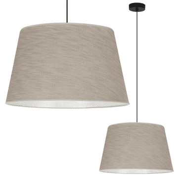 GH VISEĆA LAMPA, LANENI STOŽAC, CRNA, 1-RAVNA, BEŽ ABAŽUR L05 44CM