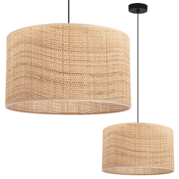 GH VISEĆA LAMPA OD RATANA CRNA 1-RAVNA SJAJNA LAMPA OD RATANA 35 CM