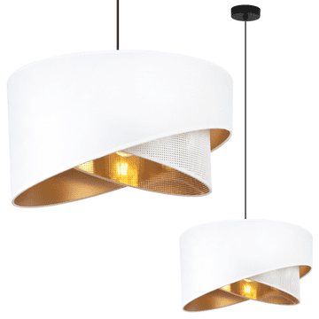 GH ASTI KOSA VISEĆA LAMPA CRNA 1-RAVNA BIJELO-ZLATNA SJAJNA LAMPA TS