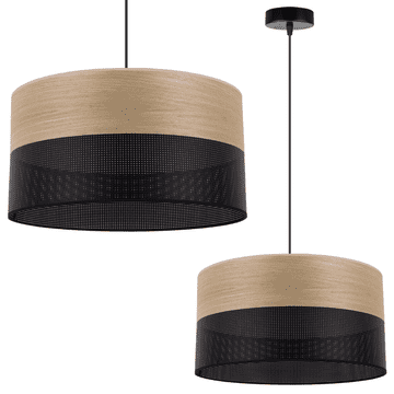 Viseća lampa pojedinačna sa sjenilom, furnir hrast zlatni, 40 cm