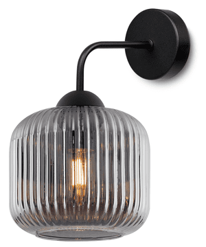 Lampa kinkiet Riffle crna 1-pł, klizni grafitni cilindar E27