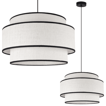Lampa viseća juta trio 1-pl bijelo-crna 45cm E27