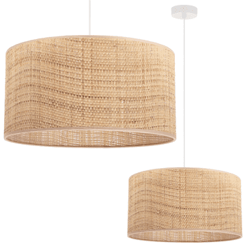 Viseća lampa od ratana, bijela, 1-plošni abažur od ratana, 40 cm