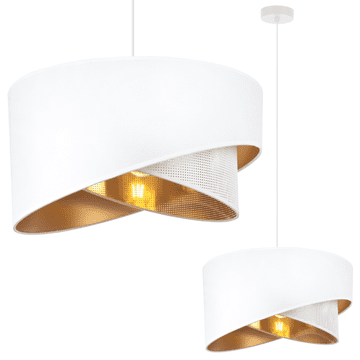 Viseća lampa ASTI SKOS bijela, 1-PŁ, abažas bijelo-zlatni T-S
