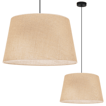 GH VISEĆA LAMPA OD JUTE, CRNA, 1-RAVNA, BEŽ, SJAJ 44 CM