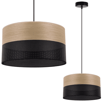 Viseća lampa pojedinačna sa sjenilom, furnir hrast zlatni, 30 cm
