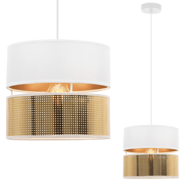 GH ASTI DUO BIJELA VISEĆA LAMPA 1-RAVNA BIJELO-ZLATNA ABAŽURA TS 20 CM