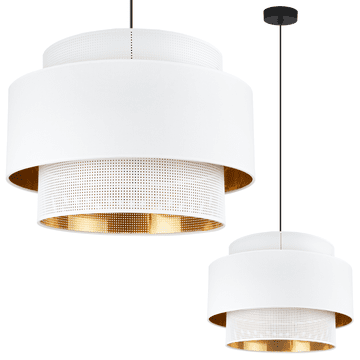Viseća lampa ASTI TRIO bijelo-zlatna 45CM mreža-tkanina