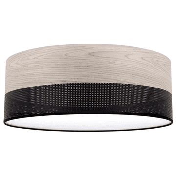 Stropna lampa od drva i pleksi, crna, 40 cm, hrast bijeljeni