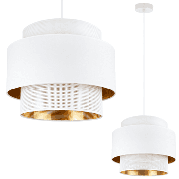 Viseća lampa ASTI TRIO bijelo-zlatna 35CM mreža-tkanina