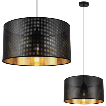 Viseća lampa ASTI crna, 1 svjetiljka, abažur crno-zlatni, 35 cm