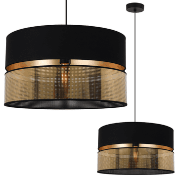 Viseća lampa ASTI DUO crna 1-p abażur crno-zlatni T-S 40cm
