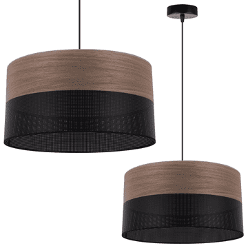 Pojedinačna viseća lampa s abažurom od orahovog furnira 40CM