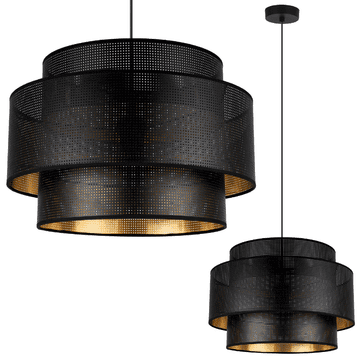 Viseća lampa ASTI TRIO crno-zlatna 45cm mreža-mreža