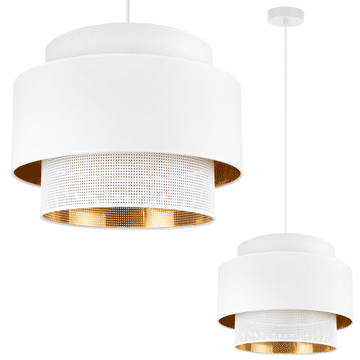 GH ASTI TRIO VISEĆA LAMPA BIJELO-ZLATNA 40 CM MREŽASTA TKANINA