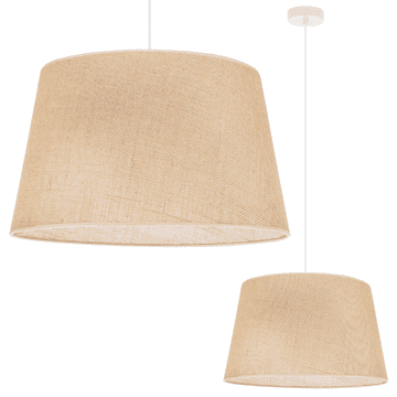 GH VISEĆA LAMPA OD JUTE, BIJELA, 1-RAVNA, BEŽ, SJAJ ZA LAMPU 44 CM