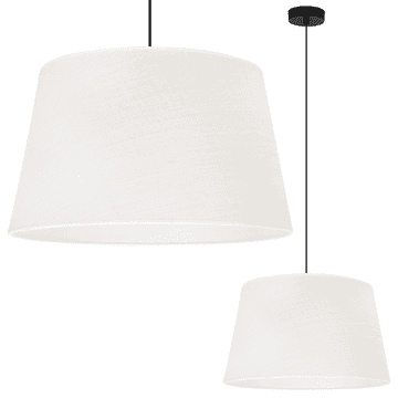 GH VISEĆA LAMPA OD JUTE, CRNA, 1 RAVNI BIJELI ABAŽUR 44 CM