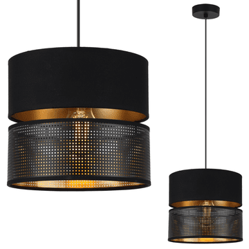 GH ASTI DUO CRNA VISEĆA LAMPA 1-RAVNA CRNO-ZLATNA ABAŽURA TS 20CM