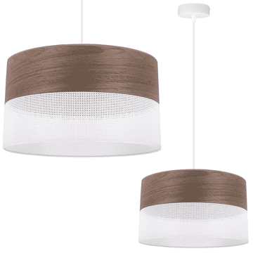 Viseća pojedinačna lampa s abažurom od orahovog furnira, 35 cm