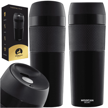 4FIZJO 4fizjo termošalica za putovanje travel 400 ml, crna