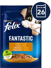 Fantastična mokra hrana za mačke, piletina u želeu, 26x85g