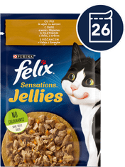 Felix Fantastična mokra hrana za mačke, piletina s mrkvom u želeu, 26x85g