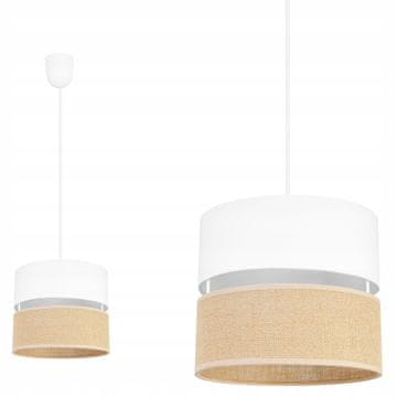 Visuća stropna svjetiljka luster s abažurom 20 cm, bijela