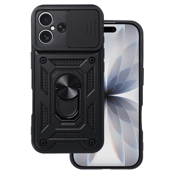 Onasi Silikonska maskica Armor Ring s zaštitom kamere za Samsung Galaxy S26 FE / Samsung Galaxy S25 FE - crna