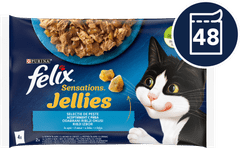 Felix Sensations mokra hrana za mačke, pastrva sa špinatom i losos sa škampima u želeu