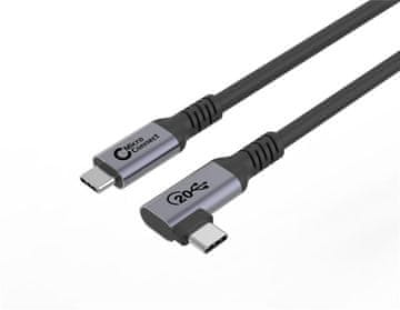 Premium USB-C kabel 0.25m 20Gbps, 100W, USB 3.2 Gen 2x2, s kutnim konektorom