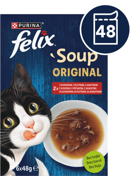 Felix Soup za mačke, govedina, piletina i janjetina, 6x48g