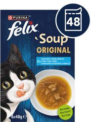 Soup za mačke, bakalar, tuna, morski list, 6x48g