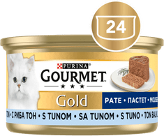 Zlatna pašteta za mačke, tuna, 24x85g