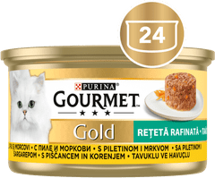 Gourmet Hrana za mačke Gold Savoury Cake, komadići piletine, 24x85g
