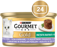 Gourmet Hrana za mačke Gold Savoury Cake, janjetina i grah, 24x85g