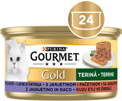 Gourmet Zlatna pašteta za mačke, janjetinu i patku, 24x85g