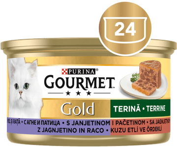 Gourmet Zlatna pašteta za mačke, janjetinu i patku
