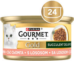 Gourmet Gold Succulent Delights hrana za mačke, losos, 24x85g