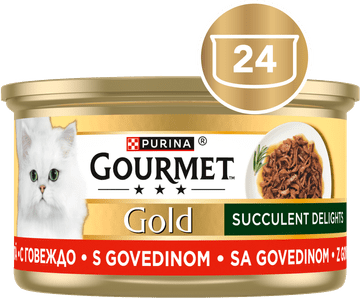 Gourmet Zlatna hrana za sukulente za mačke, govedina