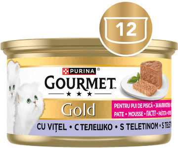 Gourmet Gold Junior pašteta za mačke, teletina, 12x85g