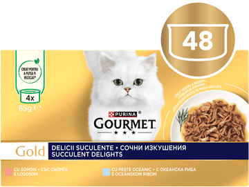 Gourmet Zlatna hrana za sukulente za mačke, losos i morska riba