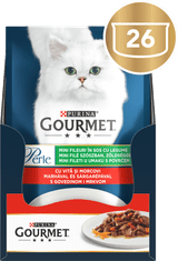 Gourmet Perle mini fileti u umaku, govedina i mrkva, 26x85g