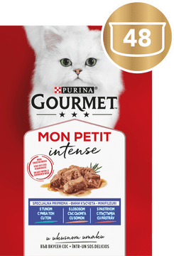 Gourmet Mon Petit mokra hrana za mačke, losos, tuna i pastrva