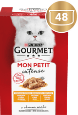 Gourmet Mon Petit mokra hrana za mačke, piletina, patka i puretina, 8 x (6 x 50 g)